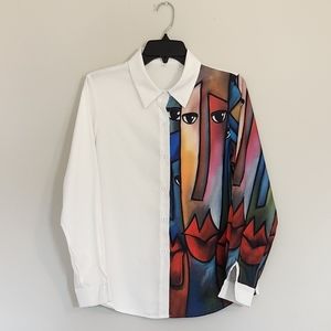 Button Down Print Shirt